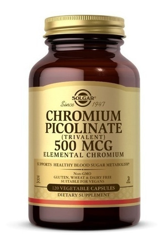 Solgar | Chromium Picolinate | 500mcg | 120 Veg Capsules