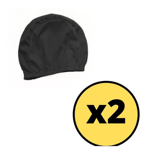 Gorro Natacion Lycra Natación Negro X 2 Unidades!