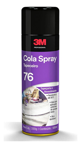 Cola Spray Tapeceiro 76 3m  Lata 330 G / 500 Ml