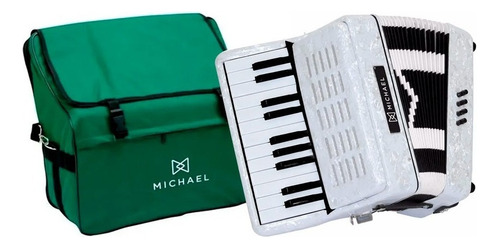 Acordeon Michael Acm0822 Pwh De 8 Baixos Branco Brilhante