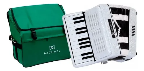 comprar Acordeon Michael Acm0822 Pwh De 8 Baixos Branco Brilhante