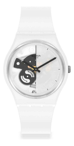 Reloj Swatch Live Time White So31w101 Color de la correa Blanco Color del fondo SEMITRANSPARENTE