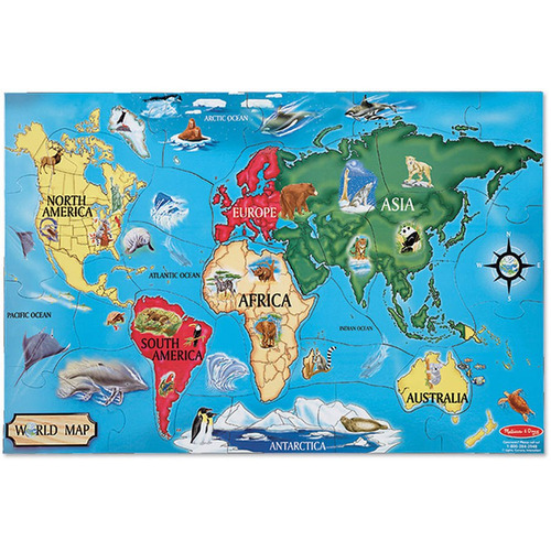 Melissa & Doug World Mapa Piso 33pc