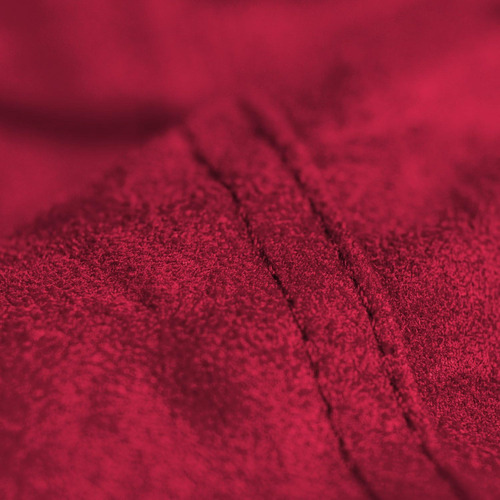 Puff Maçã Suede 110cmx115cmx95cm Confort Com Flocos Isopor Cor Vermelho