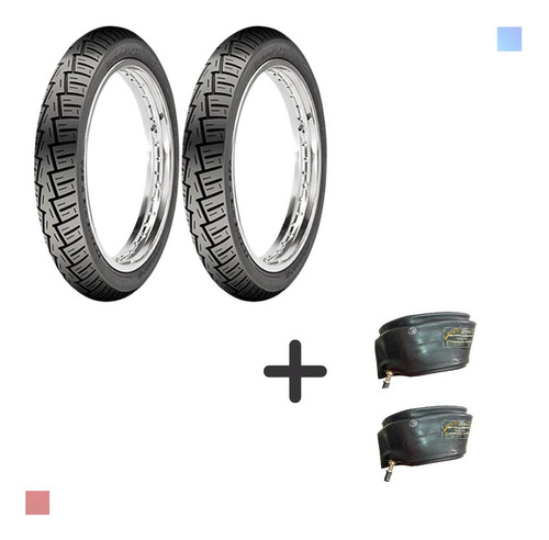 Par Pneu 100/90-18 + 90/90-18 Fan Titan 125 150 + 2 Câmaras