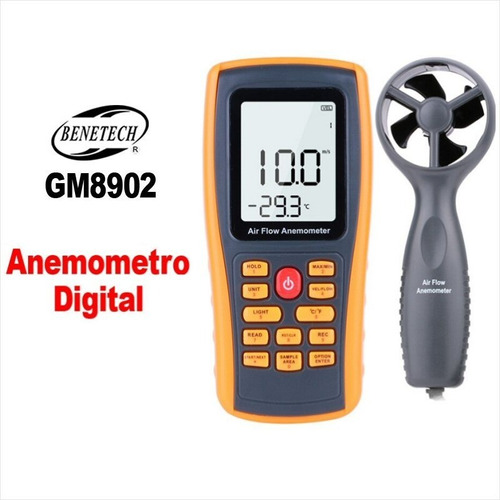 Anemómetro Profesional Benetech Gm8902 Mide Caudal, Temp