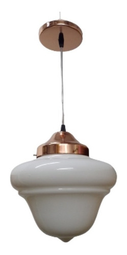 Colgante 1 Luz Rosario Cobre 25cm Vintage Opal Apto Led E27