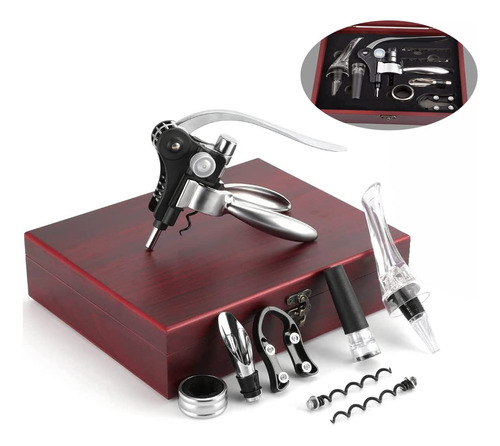 Set De Sacacorchos Smaier 9 Piezas Con Estuche De Madera