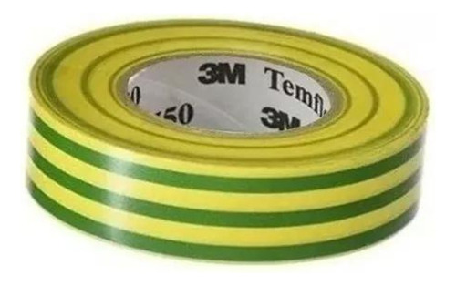 Cinta Aisladora De Pvc 20m 18x0.13 Color Verde Y Amarillo