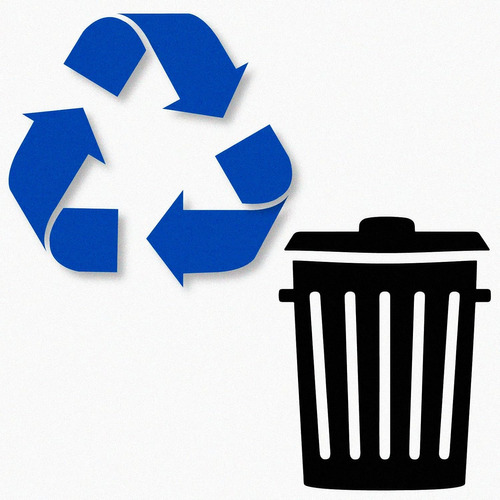 Pegatina De Reciclaje Y Basura Estilo Logo Símbolo Org...