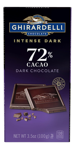 Ghirardelli Barra De Chocolate Negro Intenso, 72% Cacao, Reg