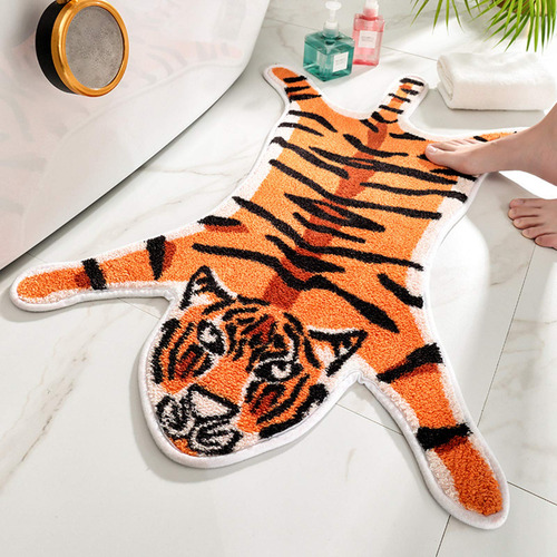 Abreeze Alfombra Estampado Tigre Bonita Sintetico Para Baño