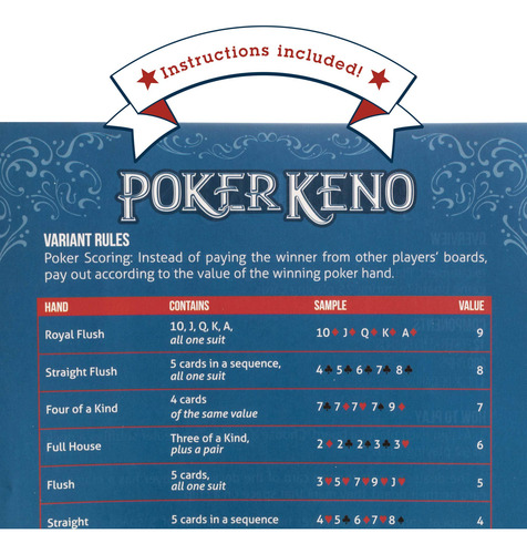 Set De Juego Brybelly Poker Keno Con Cartas, Fichas Y 12 Tab