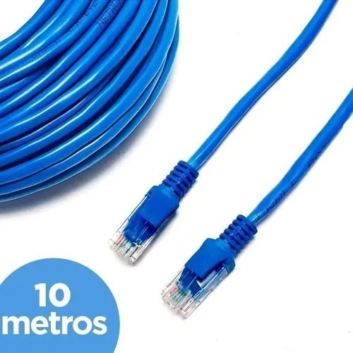 Cabo De Rede Cat6 10 Metros Rj45 Internet Lan Giga 10/1000