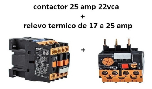 Kit Contactor Tripolar 25a 220v + Rele Termico 17 -25 A  Baw