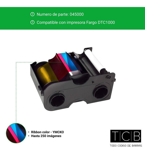 Imagen 2 de 4 de Ribbon Color Impresora Tarjetas Full Color Fargo Dtc1000