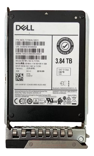 Ssd Dell 3.84tb Sas 2,5 12gb X8f87 0x8f87 @ Cor Prateado