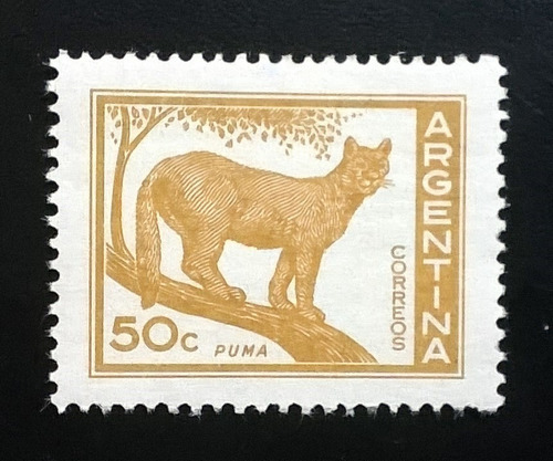 Argentina Fauna, Sello Gj 1125 B Puma Satinad 60 Mint L11166
