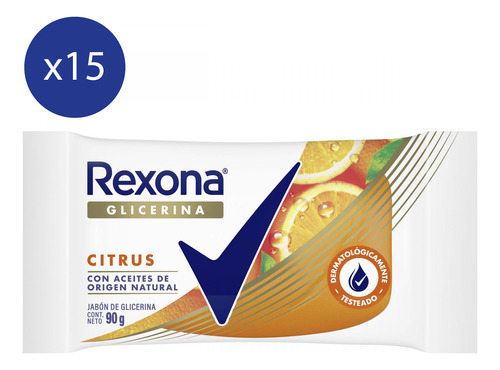 Pack Jabón De Glicerina En Barra Rexona Citrus 90 Gr