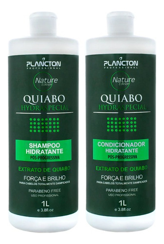  Kit Manutenção Shampoo+condicionador Quiabo 1l - Plancton