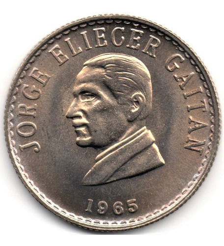 20 Centavos 1965 Jorge Eliécer Gaitán Sin Circular