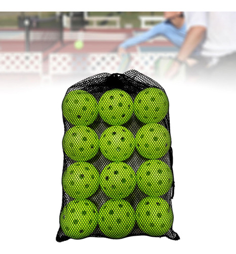 12x Bolas De Pickleball, Accesorios De Entrenamiento, Verde
