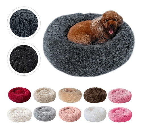 Cama Puff Plush Redonda / Perro - 70 Cm