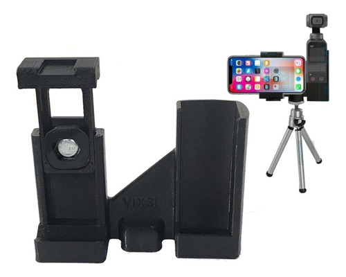 Suporte P/ Dji Osmo Pocket E Celular Universal Com Rosca 1/4