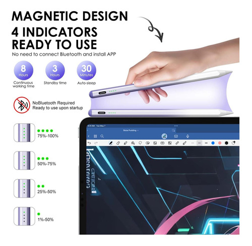 Pen Con Lápiz Óptico Para iPad, Lápiz De iPad Para Air Pro Y