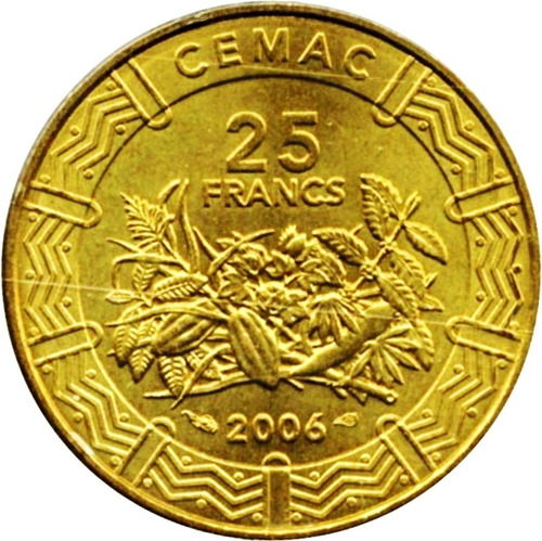 Africa Central Moneda De 25 Francos Año 2006 Sin Circular