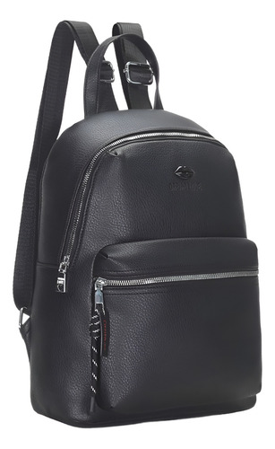 Mochila Oreiro Resistente Casual Versátil Mejorada Chic Color Negro Diseño De La Tela Lisa