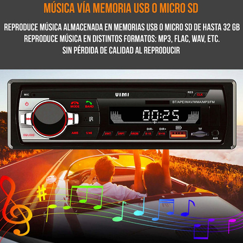 Auto Estéreo Asistente Voz 2 Bluetooth 2 Usb Carga Rápida Fm