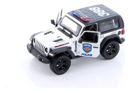 Jeep Wrangler Rubícon Police. Escala 1:34 Kinsmart. 13cms. 