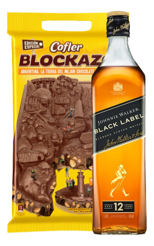 Whisky Johnnie Walker Black Label 1lt. + Blockazo 1kg. 