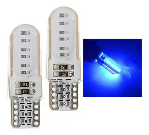 comprar Par Ampolletas Led Cola De Pez Color Posición T10 W5w Azul