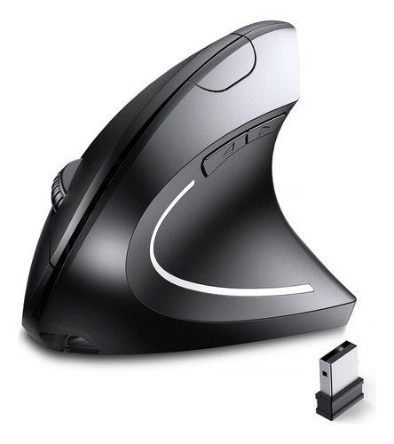 6 Botones Mouse Vertical Con 3 Niveles De Dpi 800/1200/1600 , Mouse Inalambrico 2.4ghz Usb Recargable Mouse Ergonomico Para Pc Laptop Teléfonos Móviles Windows Mac Os