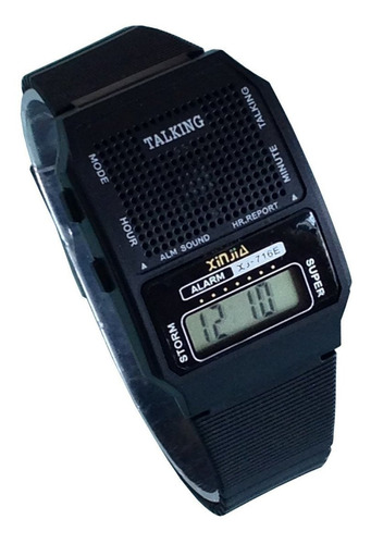 Reloj Mujer Visionu Hs-660 Cuarzo 47mm Pulso Negro En Caucho