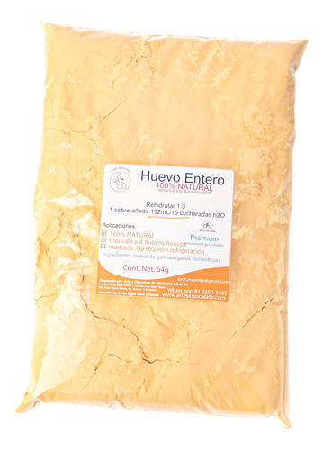 Huevo Entero Deshidratado En Polvo 100% Natural Premium 1kg