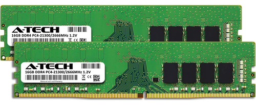 A-tech 32gb (2x16gb) Ddr4 2666mhz Dimm Pc4-21300 Udimm No...