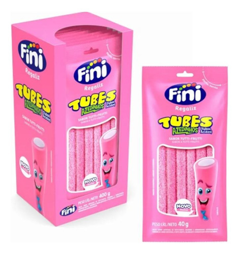 Bala Fini Tubes Azedinho Tutti Frutti 40g C/10 Unid