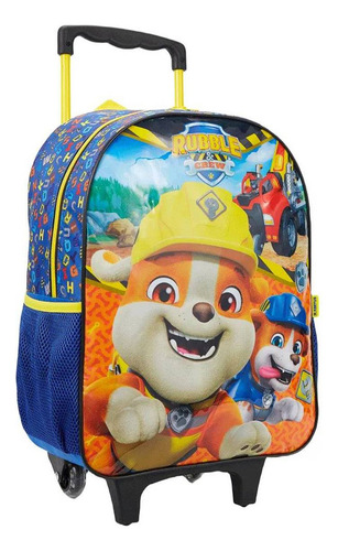 Mochila Escolar Com Rodinhas Rodas Patrulha Canina Rubble