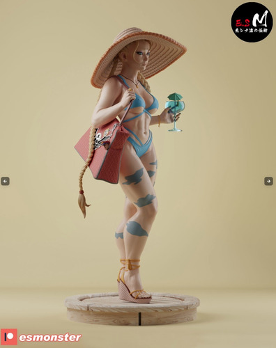 Cammy Na Praia - Em Resina Pintada No Aerógrafo.