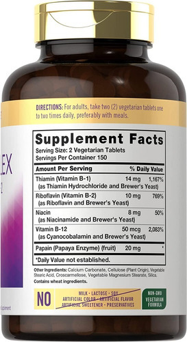 Complejo B + Vitamina B1 B2 B6 B12 300 Tabletas Eg Bb57 Sabor Nd