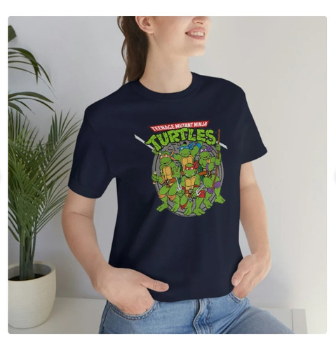 Polera Unisex Tortugas Ninja Mutantes Estampado Algodon