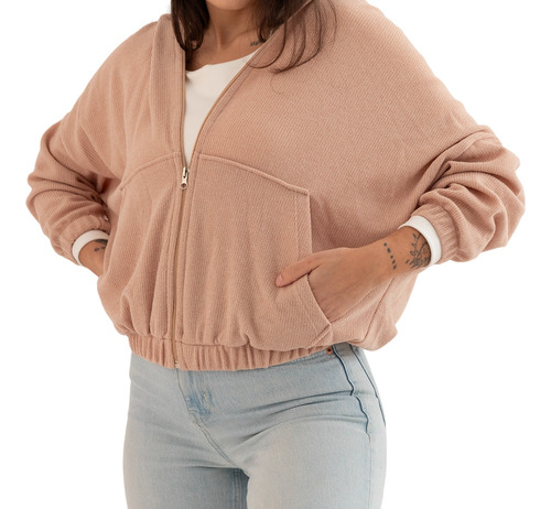 Campera Nano Oversize Lanilla Con Capucha  #t2274