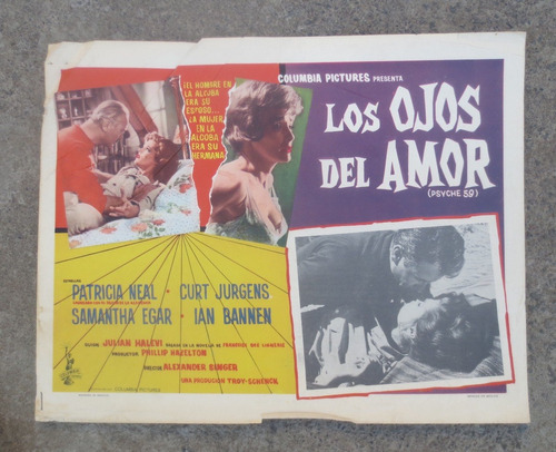 Antiguo Cartel De Cine Lobby Card Los Ojos Del Amor!