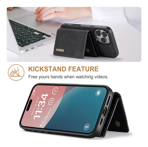 Capa De Celular Tipo Carteira Removível 2 Em 1 Para iPhone 1