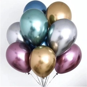 5 Globos Chrome Metalizado Plateado Dorado Vs Cromado Crome
