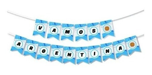 Banderin Vamos Argentina Seleccion Mundial Fiesta Bandera