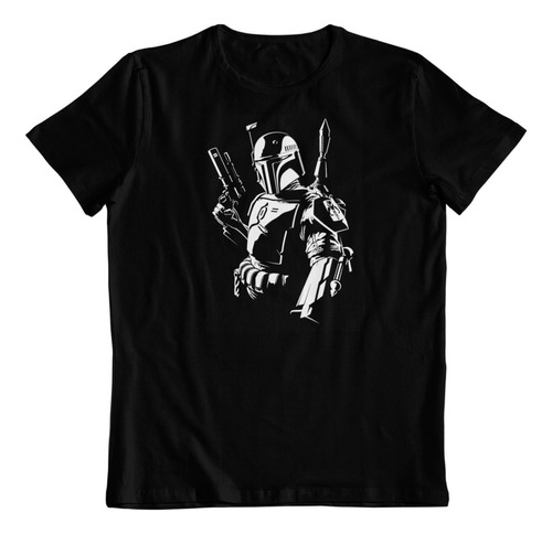 Polera Algodon Estampada Dtf Mandalorian Boba Fett Star Wars